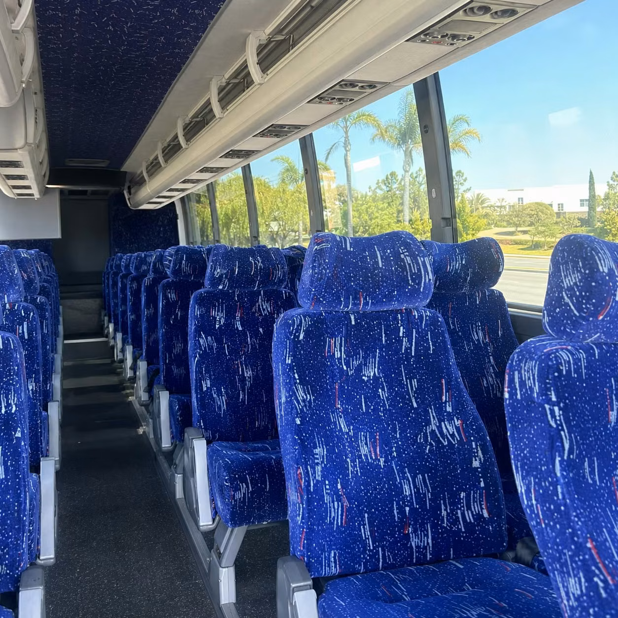 56 passenger charter bus interior